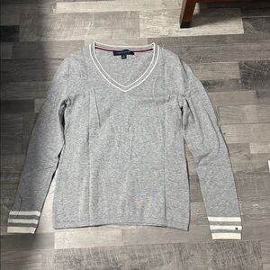 Tommy Hilfiger Gray V-Neck Sweater